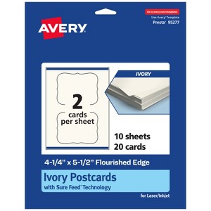 Avery Printable Flourished Edge Postcards, 4.25" x 5.5", Ivory, 20ct - 1 of 4