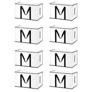 Unique Bargains Extra Large Moving Bags with Reinforced Handle Underbed Storage Tote 8 Pcs - 1 of 4