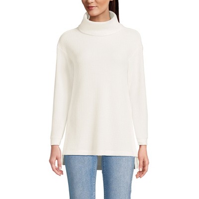 Lands' End Women's Long Sleeve Waffle Cowl Neck Tunic