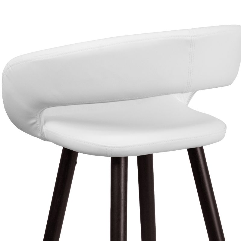 Emma and Oliver 24"H Cappuccino Wood Rounded Open Back Counter Height Stool, 5 of 11