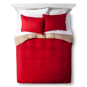 Solid Reversible Microfiber Duvet Cover Set - Room Essentials , Size: twin, Red