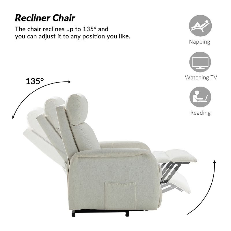 Gina Mid-century Power Remote Recliner with Metal Base  | ARTFUL LIVING DESIGN, 5 of 11
