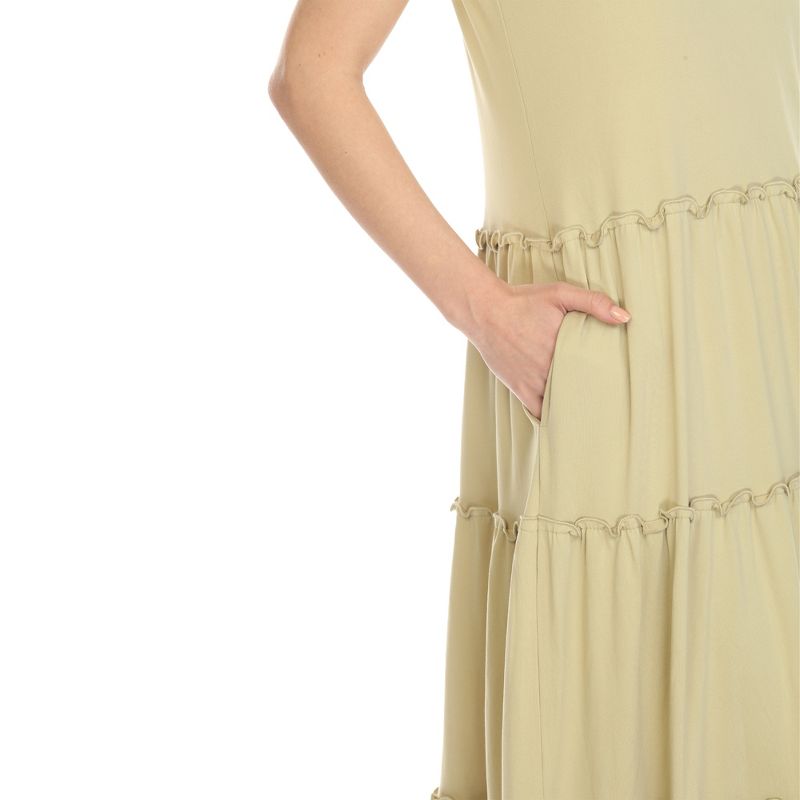 Women's Scoop Neck Tiered Midi Dress - White Mark, 4 of 6