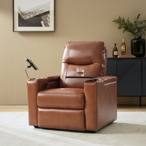 Flora Genuine Leather Recliner|HULALA HOME - 1 of 4