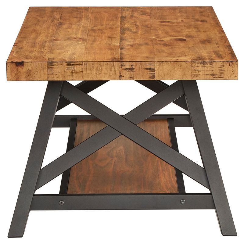Lanshire Rustic Industrial Metal & Wood Cocktail Table - Inspire Q, 4 of 13