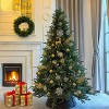 KWPZQEB Pre-lit Artificial Christmas Tree, Prelighted Xmas Tree with Tips & Warm White Lights, Hinged Branches, Realistic Holiday Décor - 2 of 4