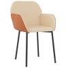 vidaXL Dining Chairs, 2 Pcs, Cream Fabric and Faux Leather - 3 of 4