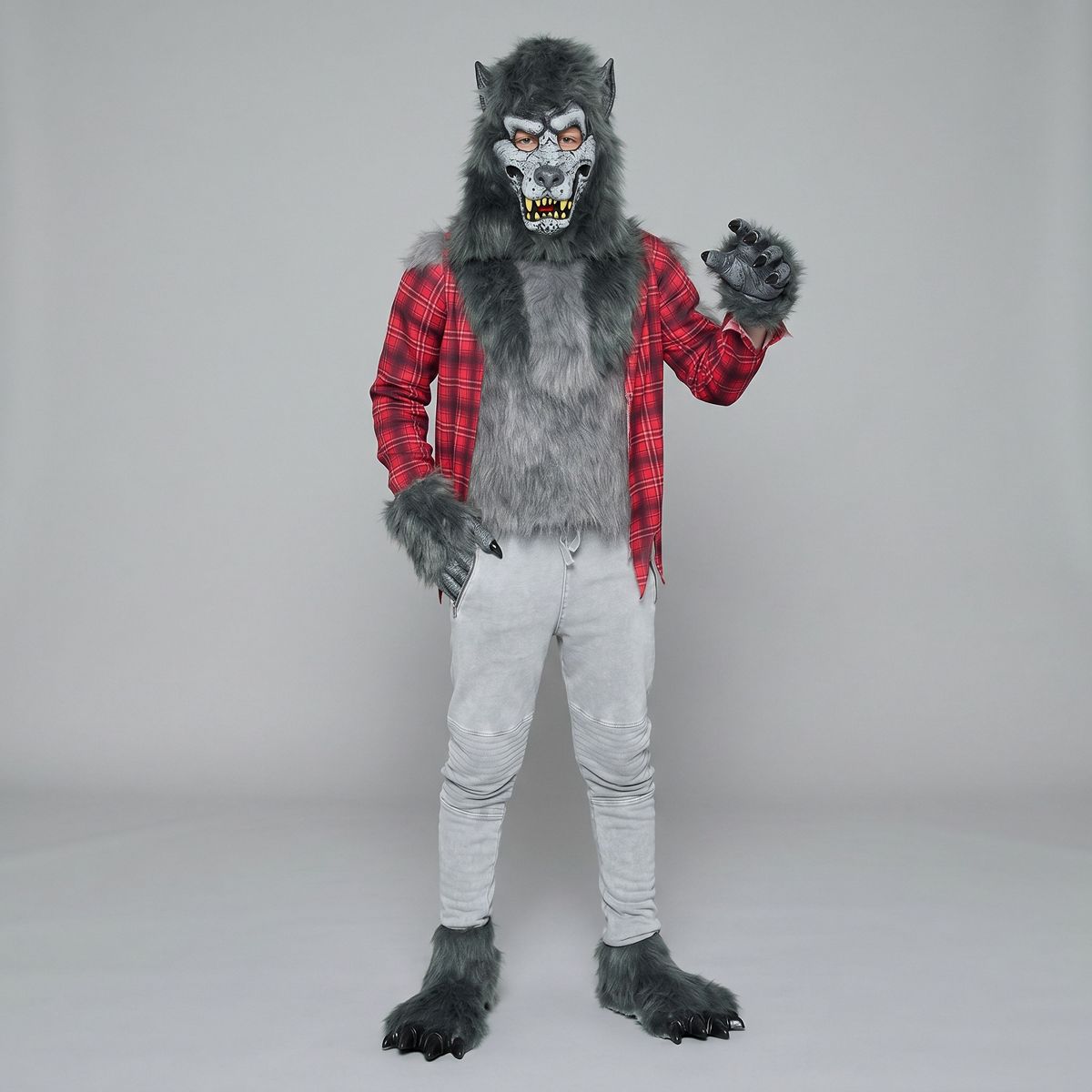 Joyfy Halloween Costume Wolf Suit for Boys, Toddlers wolf costume with Torn Shirt, Mask, Gloves & Claws-Monster Cosplay for Kids Halloween Party