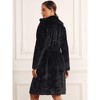 Allegra K Women's Faux Fur Winter Warm Belted Fluffy Jackets Overcoat Outerwear - 3 of 4