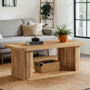 Hommoo 47.2" Farmhouse 2-Tier Rectangle Coffee Table, Living Room Center Table - 1 of 4