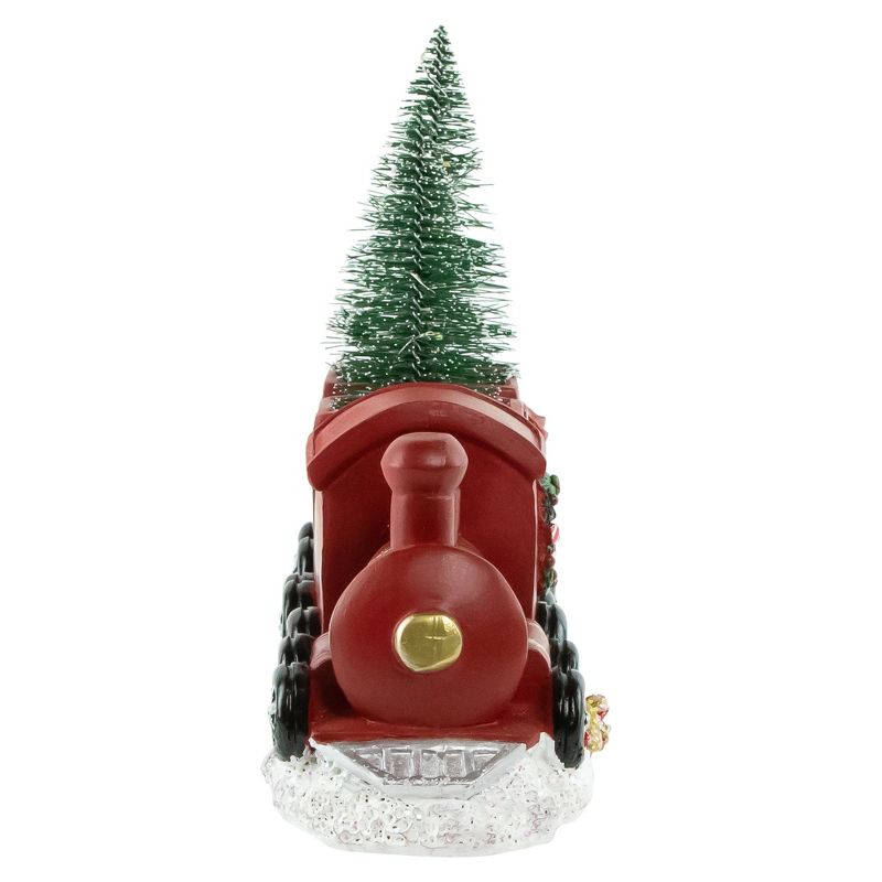 Northlight 12" Red and Gold Christmas Train With LED Lighted Frosted Trees Tabletop Decoration, 5 of 7