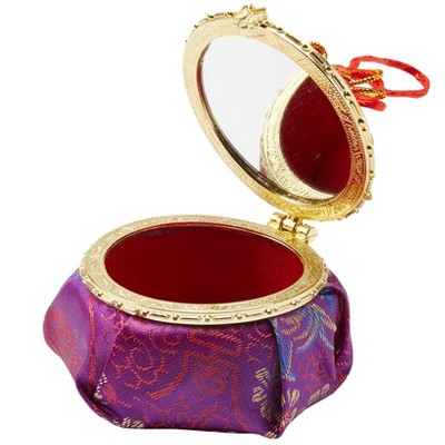 The Lakeside Collection Fabric Jewelry Box with Mirror