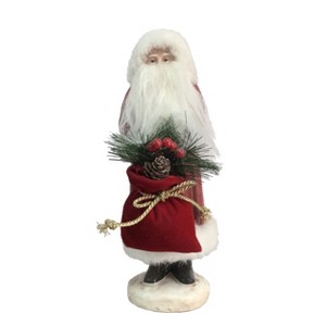 Transpac Paper 10 in. Red Christmas Pulp Santa - 1 of 2