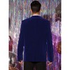 Lars Amadeus Men's Notch Lapel One Button Single Breasted Velvet Blazers - 3 of 4