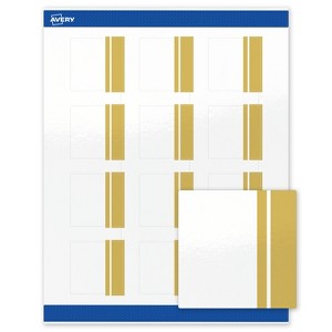 Avery Printable Square Labels, Gold Double-Dipped Edge, 2" x 2", Glossy White Square Labels, Permanent, Laser/Inkjet, 120ct, Great for Product Labels - 1 of 4