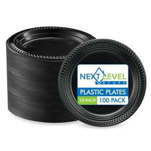 Next Level Stuff Disposable Plastic Plates - Durable and Microwavable Dinnerware for Weddings, Parties, and Everyday Use - 1 of 4