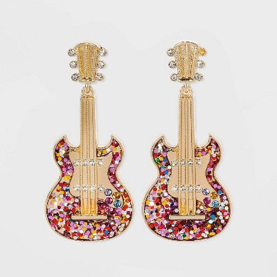 SUGARFIX by BaubleBar Multi Glitter Guitar Drop Earrings