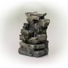 13" Resin Waterfall Tabletop Fountain with LED Lights Gray - Alpine Corporation: Indoor Sculptural Fountain, Electric Powered, 2 Basins - 3 of 4