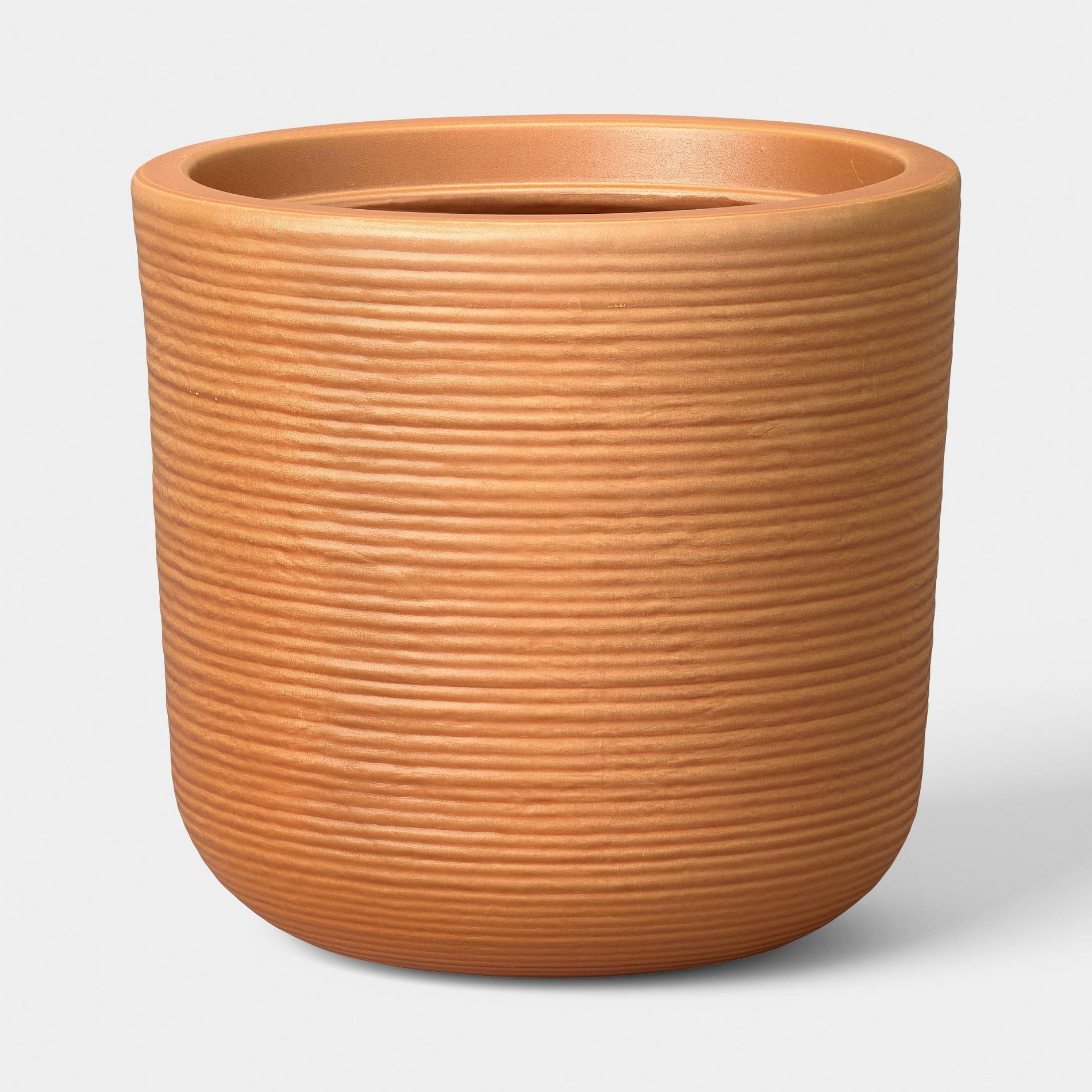 Fluted Outdoor Planter Terracotta Orange 8" - Threshold™