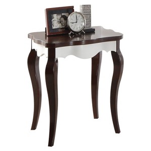 Vynxaria Walnut and White Rectangular End Table ¨C Elegant Minimalist Design for Any Space - 1 of 4