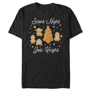 Men's Star Wars: The Empire Strikes Back Christmas Silent Night Jedi Knight Gingerbread Cookies T-Shirt - 1 of 4