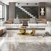 49.2" Faux Marble Oval Coffee Table with Stainless Steel Base and Central Ball Support for Living Room - 4 of 4