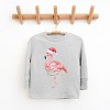 Flamingo Christmas Lights Watercolor - Youth Long Sleeve Graphic T-Shirt - 3 of 4