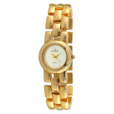 Women's Peugeot Interchangeable Bracelet Watch Set - Gold and Pearl