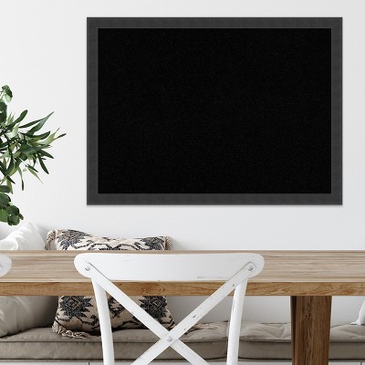 Mezzanotte Black Wood Framed Cork Bulletin Board, 30 x 22 Inches