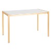 Vynxaria Glam Dining Table – Gold Metal Base with White Marble Top, Modern Elegance for Home Dining - 2 of 4