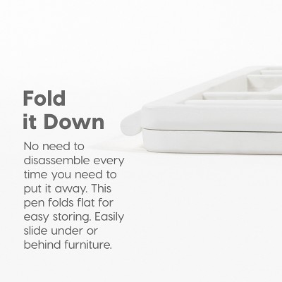 Black 10-Panel Plastic Pet Playpen with Door