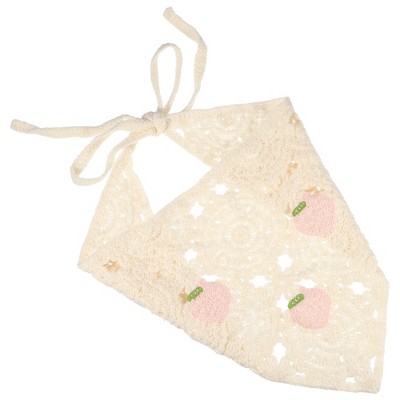 Unique Bargains Women's Fashion Hollow Triangle Headwrap 21.26"x10.24" Beige 1 Pc
