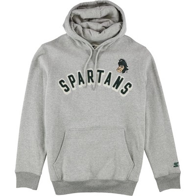 STARTER Mens Michigan State Spartans Hoodie Sweatshirt, Grey, Large