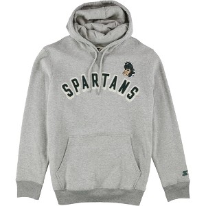 STARTER Mens Michigan State Spartans Hoodie Sweatshirt, Grey, Large - 1 of 2