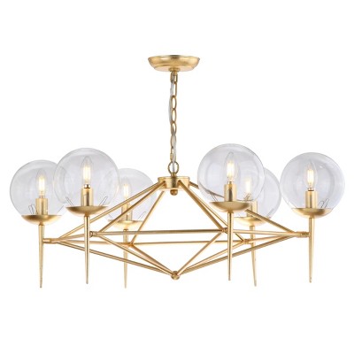 Gold Modern Glam Chandelier with Glass Shades