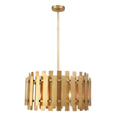 Livex Lighting Greenwich 4 - Light Chandelier in  Natural Brass
