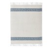 VCNY 50"x60" Tanya Striped Cotton-Rich Throw Blanket Ivory/Navy: Cozy Knotted Fringe, Hypoallergenic - 3 of 4