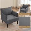 Accent Chair Mid-Century Modern Chair Upholstered Lounge Arm Chair with Solid Wood Frame & Soft Cushion for Living Room, Bedroom - 3 of 4
