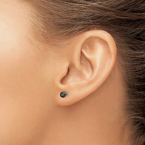Chisel Stainless Steel Polished 4mm Black Round Cubic Zirconia Stud Earrings - 1 of 4