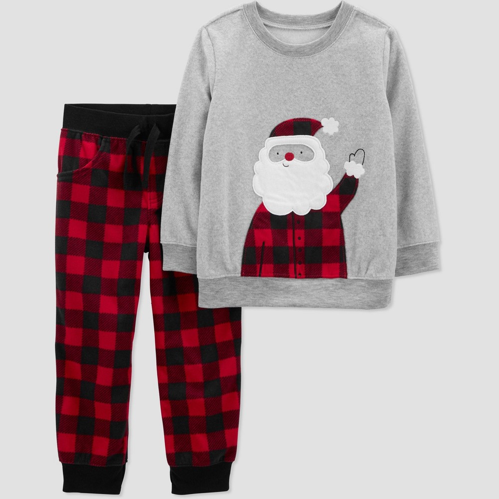 Carter's Just One You Toddler Buffalo Checkered Top & Bottom Set - Gray/Red 5T