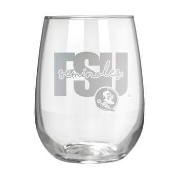 NCAA Florida State Seminoles The Vino Stemless 17oz Wine Glass - Clear