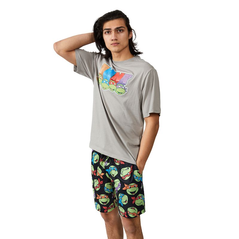 Teenage Mutant Ninja Turtles Men's 2-Piece T-Shirt & Lounge Shorts Sleep Set, 4 of 7