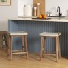 Tangkula Bar Stools Set of 2 25.5” Counter Height Bar Stools with Seagrass Woven Seat Solid Wood Frame & Comfortable Footrests - 2 of 4