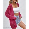Women Crochet Lightweight Cardigan Cover Up Open Front Long Sleeve Summer Cardigans - 2 of 4