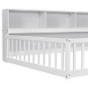 NicBex Twin Size Modern Wooden Daybed with Integrated Bedside Bookcase, Rotating Storage Shelves and Safety Guardrails for Small Bedroom - 4 of 4