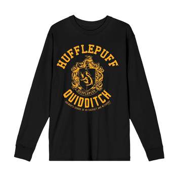 Harry Potter Hufflepuff Crew Tee Neck Adult Target Unisex : Sleeve Long Crest