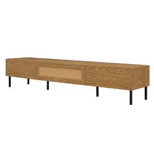 Dexmalle Wood Modern Farmhouse TV Stand for TVs up to 80'' with Metal Legs - 1 of 4