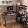 COMHOMA Office Desk 55" Computer Desk with Shelves L Shape Corner Desk with Monitor Stand Brown - 2 of 4