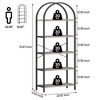 5 Tier Open Bookshelf, Industrial Arched Bookcase Display Shelf Racks, Wooden Bookcase Storage Shelves Metal Frame, Tall Storage Organizer, Black - 2 of 4