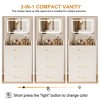 Gulches 3 in 1 Vanity Desk with open Top Mirror,Small Make Up Vanity Set with Visible Glass Desktop,Compact Makeup Vanity,Dressing Table for Bedroom - 4 of 4